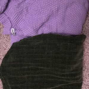 Purple and Green Sweater Set